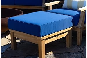 Alveare Home 4588-710 Alcove, Navy, Outdoor, Teak, Patio Ottoman