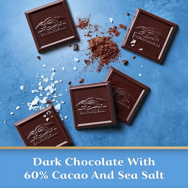 GHIRARDELLI INTENSE DARK SEA SALT 60% CACAO SQUARES, 4.1 OZ BAG (PACK OF 6) – DARK CHOCOLATE CANDY WITH SEA SALT FOR GIFTING & SHARING