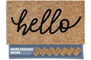 Barnyard Designs Doormat Welcome Mat for Outdoors, Large Front Door Entrance Mat, 30x17, Brown (Hello)