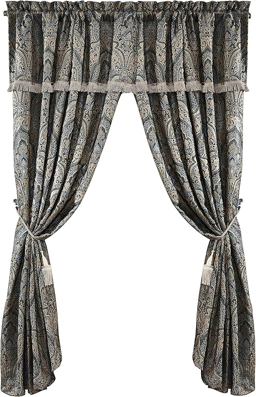 Chezmoi Collection Seville 4Piece Jacquard Blue Gold