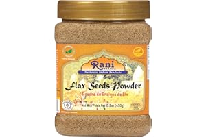 Rani Flax Seeds Powder (Alsi, Linum usitatissimum) 15.8oz (450g) PET Jar ~ All Natural | Gluten Friendly | Non-GMO | Vegan | 