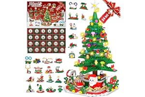 KWYZ Advent Calendar 2025 for Kids Adults Teens, Christmas Countdown Calendar Compatible with Lego Christmas Tree with 2 Modes Play- Christmas Tree Building Blocks or 24 Small Models, Christmas Decor Xmax Gifts for Boys Girls