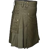 Kilts for Men Utility Kilt Cotton Cargo Pockets
