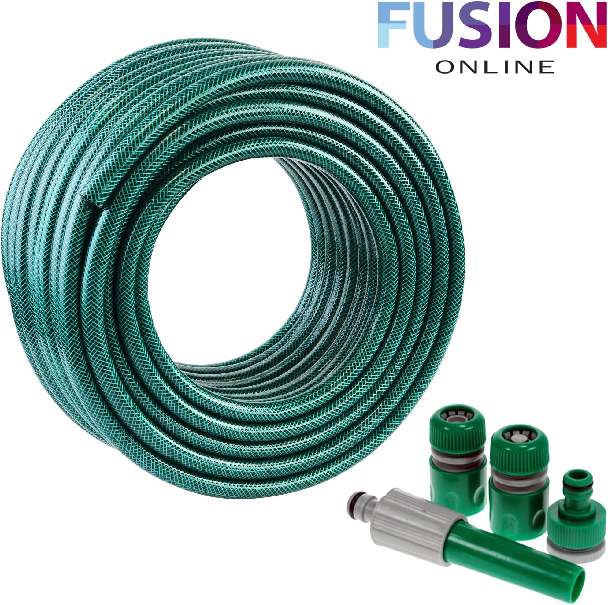 EVELYN LIVING 100 Feet Garden Hose Pipe Reel With Hose Connector Kit Heavy Duty Outdoor Hosepipe Reinforced Tough