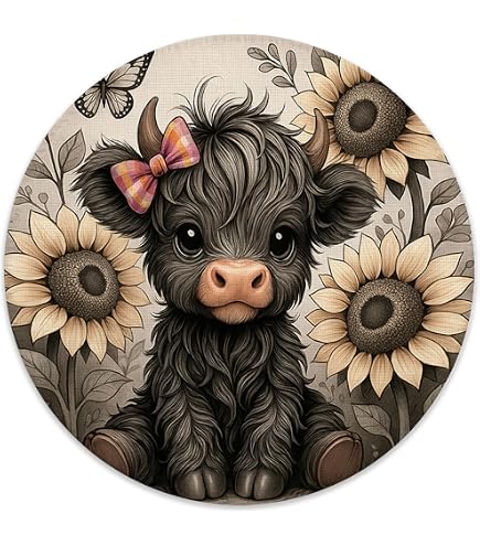 Tappetino per mouse con mucca delle Highland natalizie