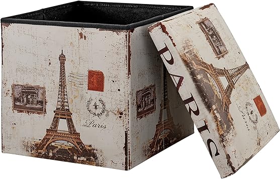 [en.casa] Taburete de Almacenamiento multifunción (38×38cm) Puff