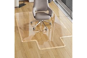 MESAILUP Beveled Edge Irregular Office Chair Mat with Lip for Carpet or Hardwood Floor Crystal Clear 36" x 48" Smooth Glide and Easy Roll On/Off, Heavy Duty and Non-Slip Pad Floor Chair Mat with Lip