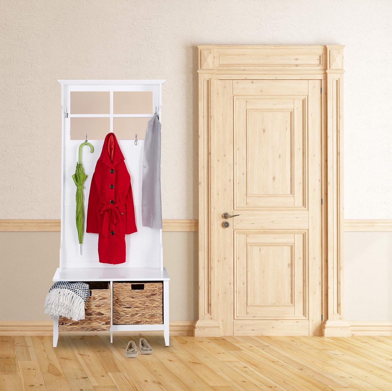 Recibidor con perchero y espejo | Percheros de pared, percheros de pie...