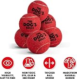 The Dog's Balls Dog Tennis Balls Red Medium 6-Pack Non-Abrasive Felt Float view 6
