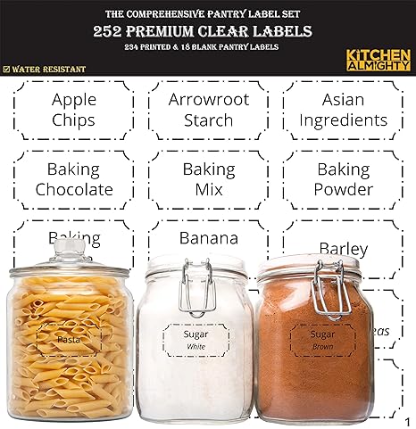 pre printed pantry labels