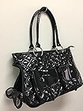 mpetDog Cat Faux-Leather Handbag Pet Carrier Tote 16" L x 10.5" H x 7" W Black