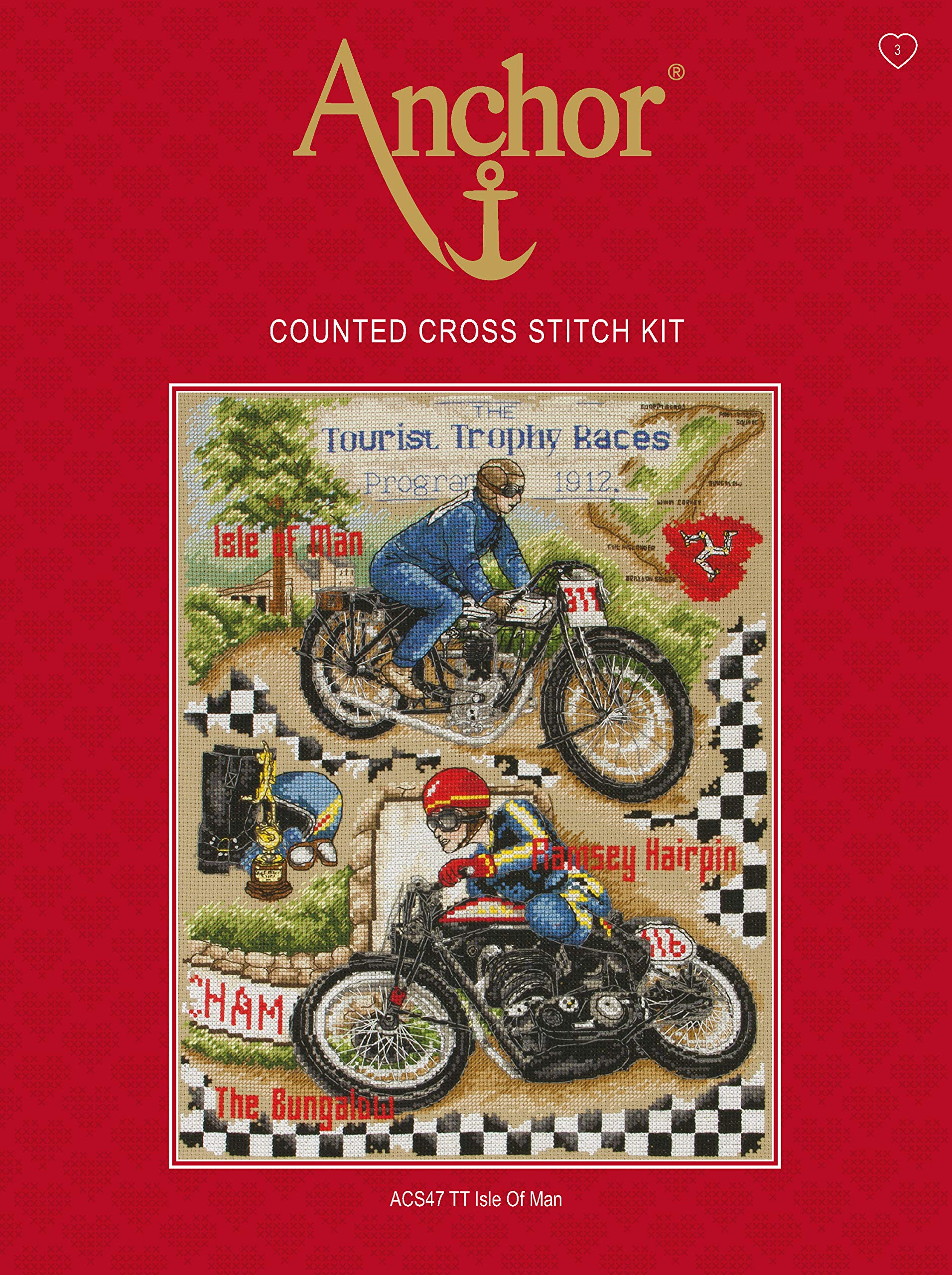 Anchor Cross Stitch Kit: Isle of Man, Multi-Colour, 20 x 24cm