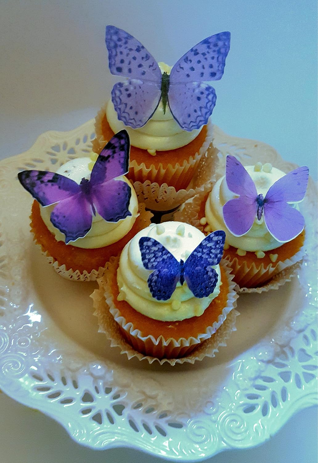 Edible Wafer Large Purple Butterfly Cake Decorations Cupcake