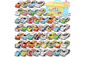 SevenQ Toy Cars Party Favors for Kids, 72Pcs Pull Back Cars Playsets with Storage Box, Mini Toys Race Cars for Kids Goodie Bags Toddler Toys Bulk Prizes Rewards
