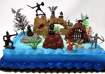 Dungeons & Dragons 20 Piece Themed Birthday Cake Topper Set Featuring