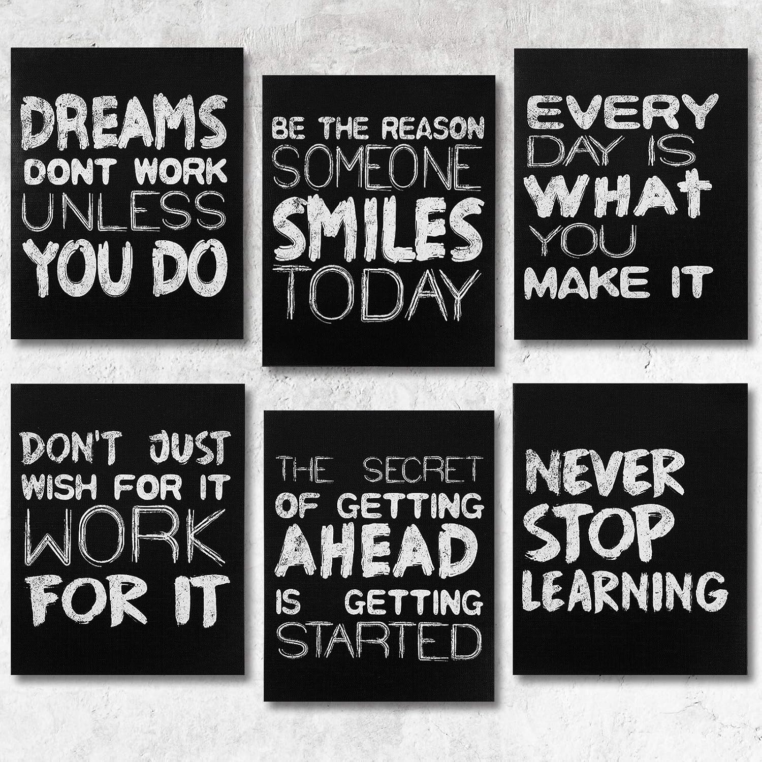 6 pieces inspirational wall art posters motivational wall canvas prints