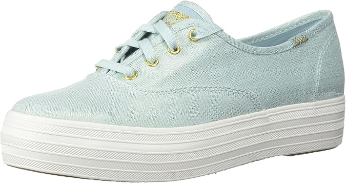 keds triple kick metallic linen silver