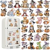 Xuhal 30 Pcs Halloween Diamond Painting Magnets Diamond Art Kits for Adults | Halloween Animal Refrigerator Magnets, Halloween 5D Rhinestone Fridge Magnetic Sticker, Diamond Club Gifts, Small DIY Crafts
