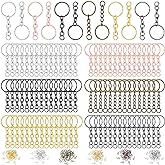 Hotop 360 Pcs Key Rings for Crafts Keychain Making Kit Including 90 Open Jump Rings Connectors, 180 Small Screw Eye Pins Hooks Bulk for DIY Keychain Supplies Crafts Jewelry Making(20 mm,Mixed Color)
