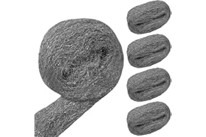 YOGHAVRS Steel Wool Mice Control 3 inches x 13 feet Stainless Steel Wool 0000 Mesh Fabric Wall Hole Filler Fine Steel Wool 000 Steel Wool (#2, 1)