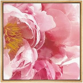 SIGNWIN Framed Canvas Wall Art Blush Pink Chinese...