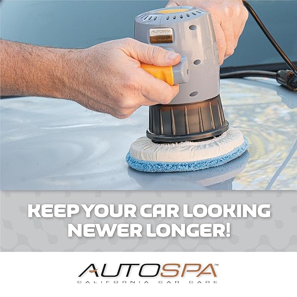 AUTOSPA 94009AS DUAL SPEED 6″ PROFESSIONAL POLISHER WITH 3 BONUS BONNETS