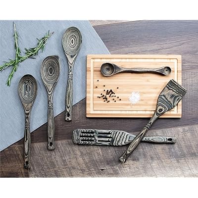 Buy Crate Collective Pakkawood Kitchen Utensil Set 6 Piece Cookware Set With Wooden Measuring Spoons Spatulas Spoon Spurtle Non Stick Eco Friendly Exotic Cooking Utensils For Kitchen Gifts Online