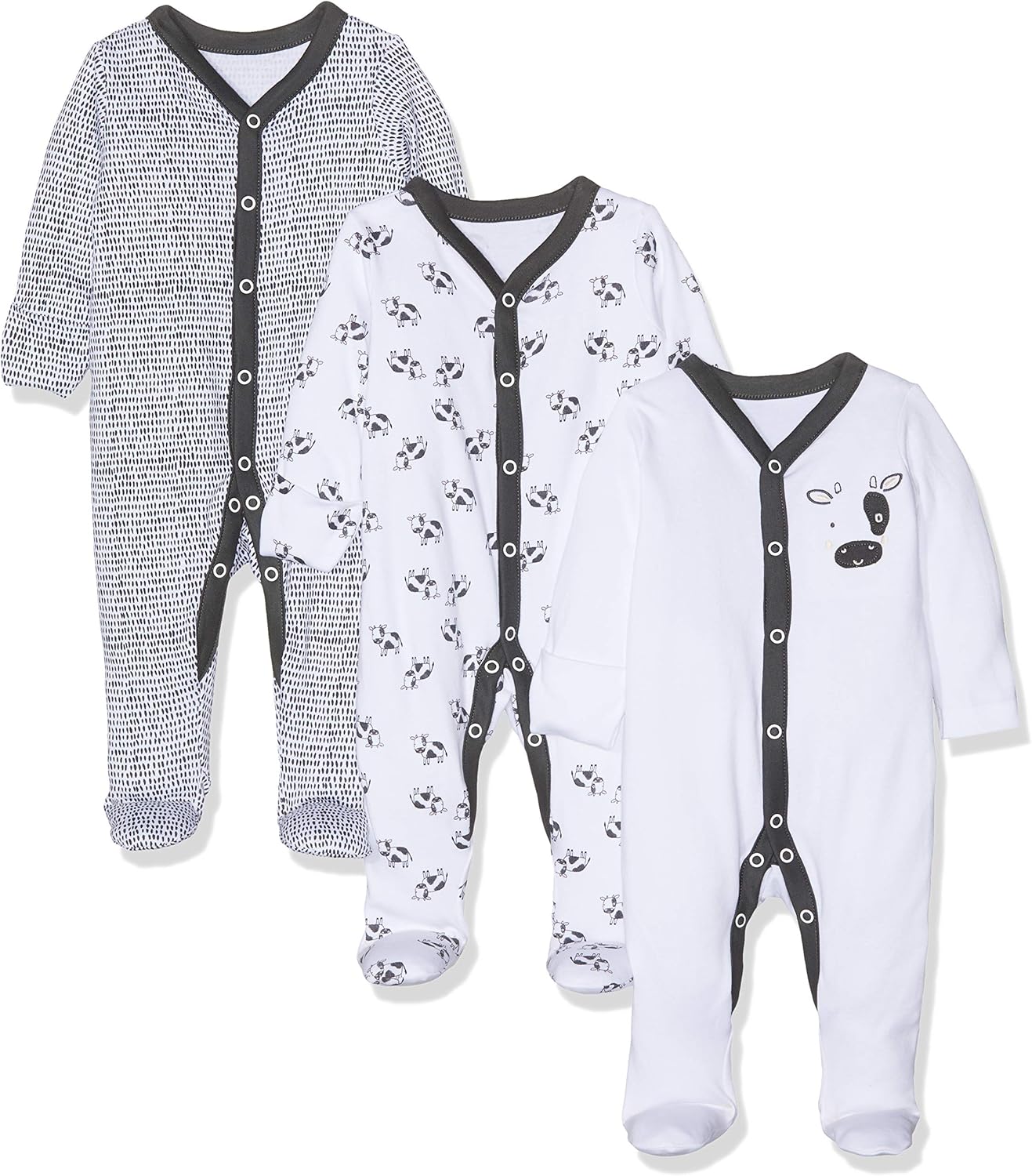 cow print baby sleepsuit