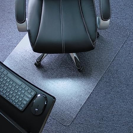 Marvelux Polycarbonat Bodenschutzmatte für Teppichböden | 75 x 120 cm | rechteckig | transparent | in verschiedenen Größen er