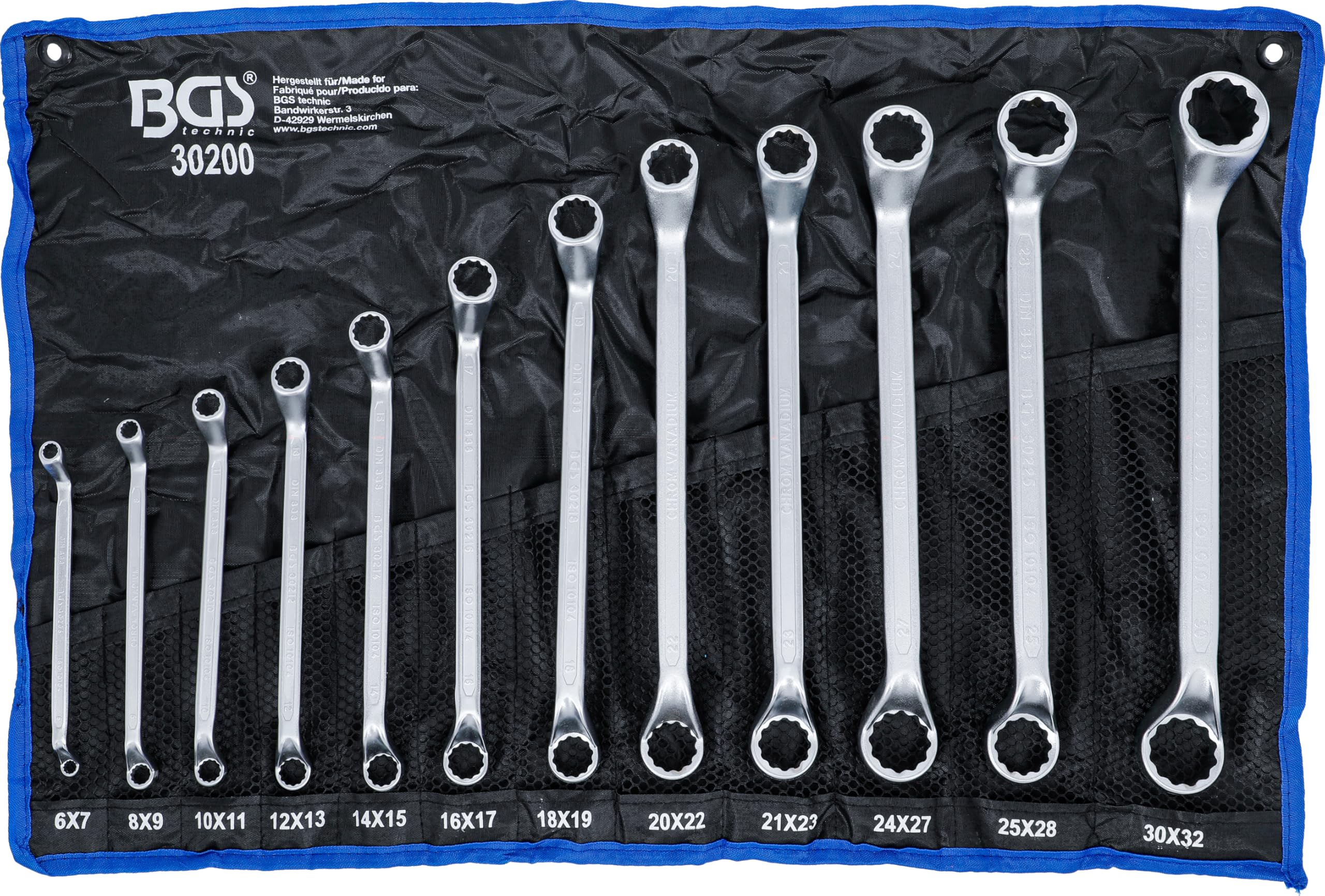 BGS 30200 | Double Ring Spanner Set | deep offset ends | 6 - 32 mm | 12 pcs.