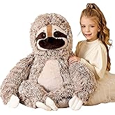 EARTHSOUND Giant Sloth Stuffed Animal Plush Toy,30" Large Jumbo Cute Soft Toys,Big Size Huge Fluffy Plushy Oversized Fat Plushie,Gifts for Kids Girlfriend Children (30 inches, Brown)