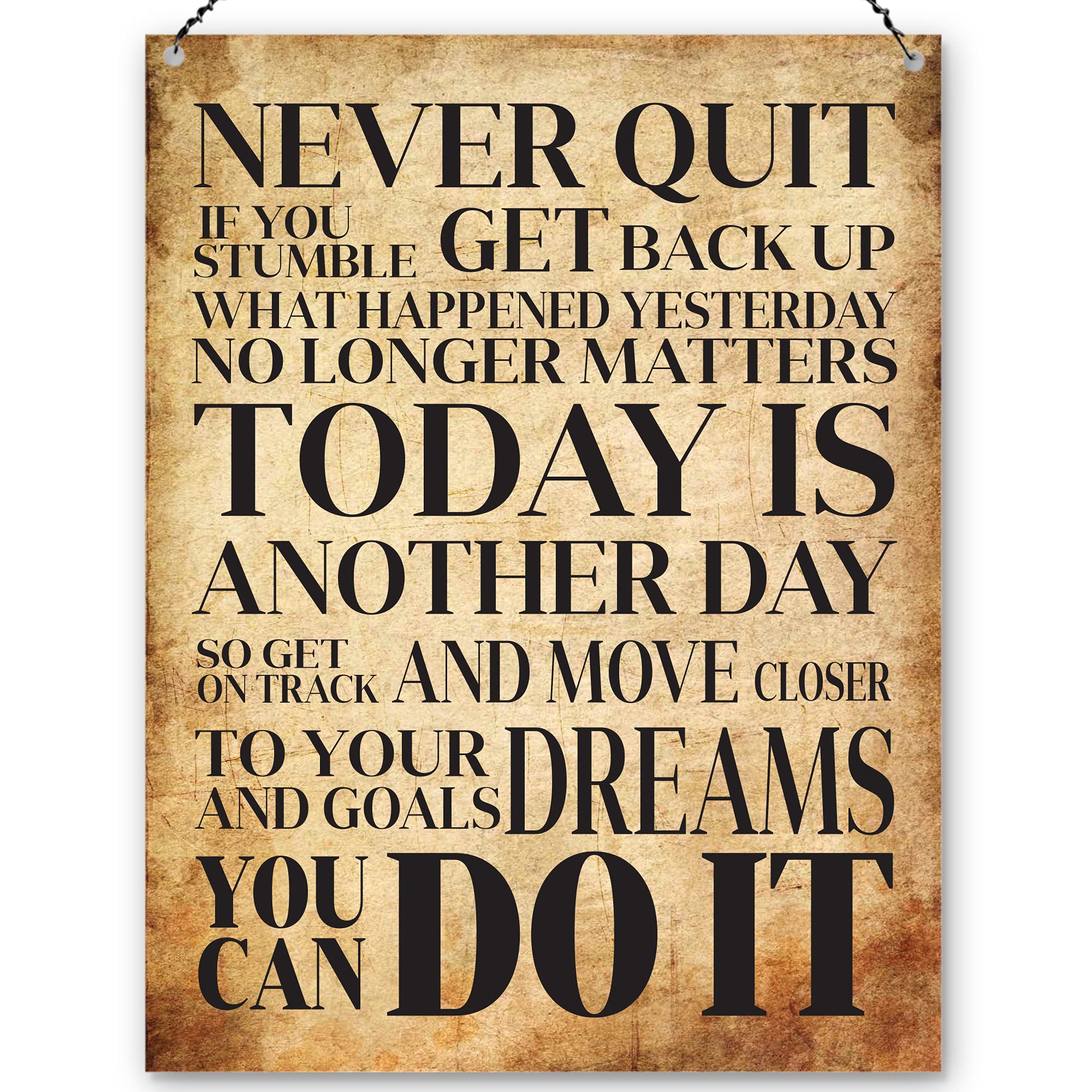 Dorothy Spring Never Quit You Can Do It Inspirational Quote Plaque Metal Sign Motivational Gift Size 15x20cm