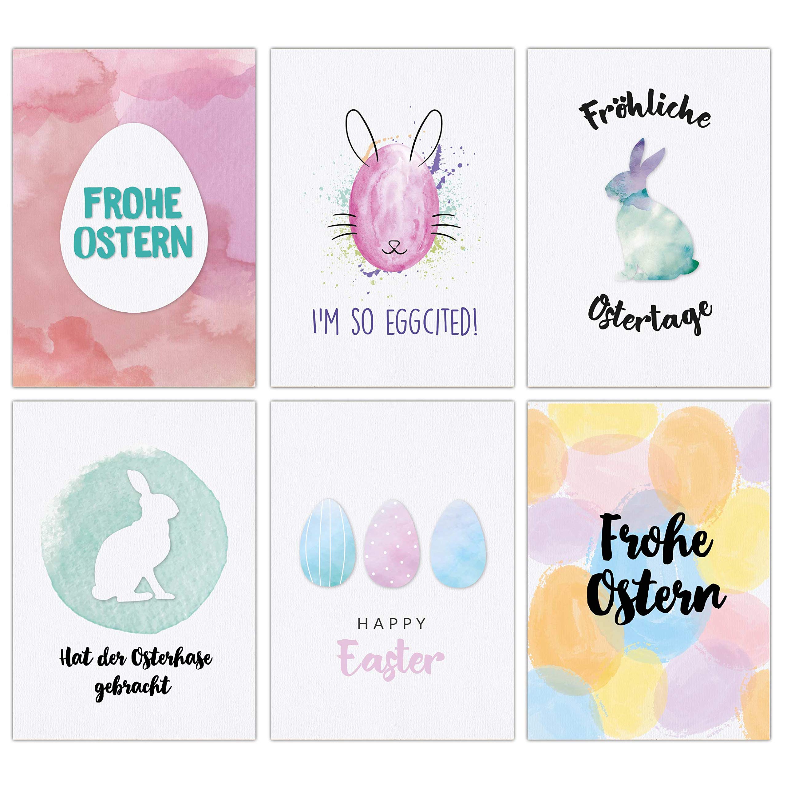 Paper Dragon Easter Cards Set – 12 Lovingly Designed Postcards for Easter – Greeting Cards Set – Easter 2020 Watercolour