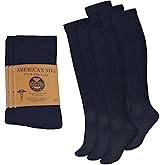 6 Pairs Diabetic Knee High Socks for Men, Over the Calf, Premium Cotton Comfortable Fit.