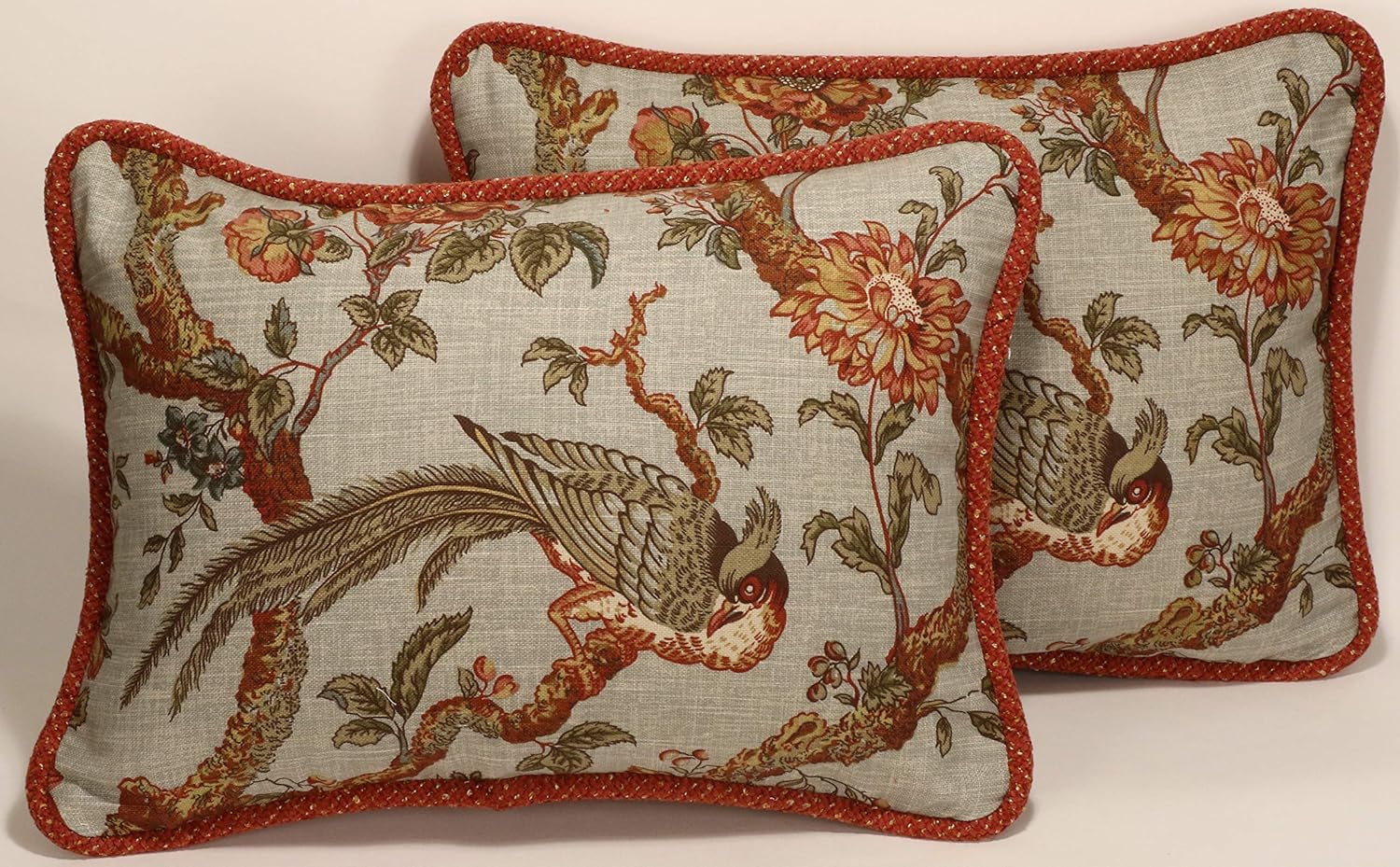 Amazon Com Set Of 2 12 By 16 Waverly Olana Bay Leaf Pheasant
