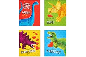 American Greetings Valentines Stickers for Kids, Dinosaur (40-Count)