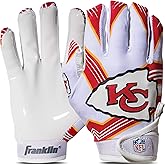 Franklin Sports Youth NFL Football Receiver Gloves - Kids Football Gloves Pair - NFL Team Logos and Silicone Palm