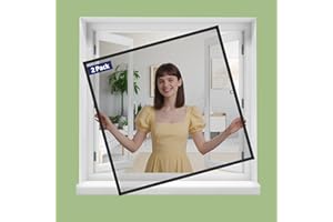 FOSLUOC Window Screen Frame Kit-2 Packs-Black,DIY Aluminum Alloy Frame Screen Window Up to 46" x 46" for Windows/Doors,Includes 48" x 99" Mesh & 33ft Spline & Tool Kit, Easy Install,Insect Proof