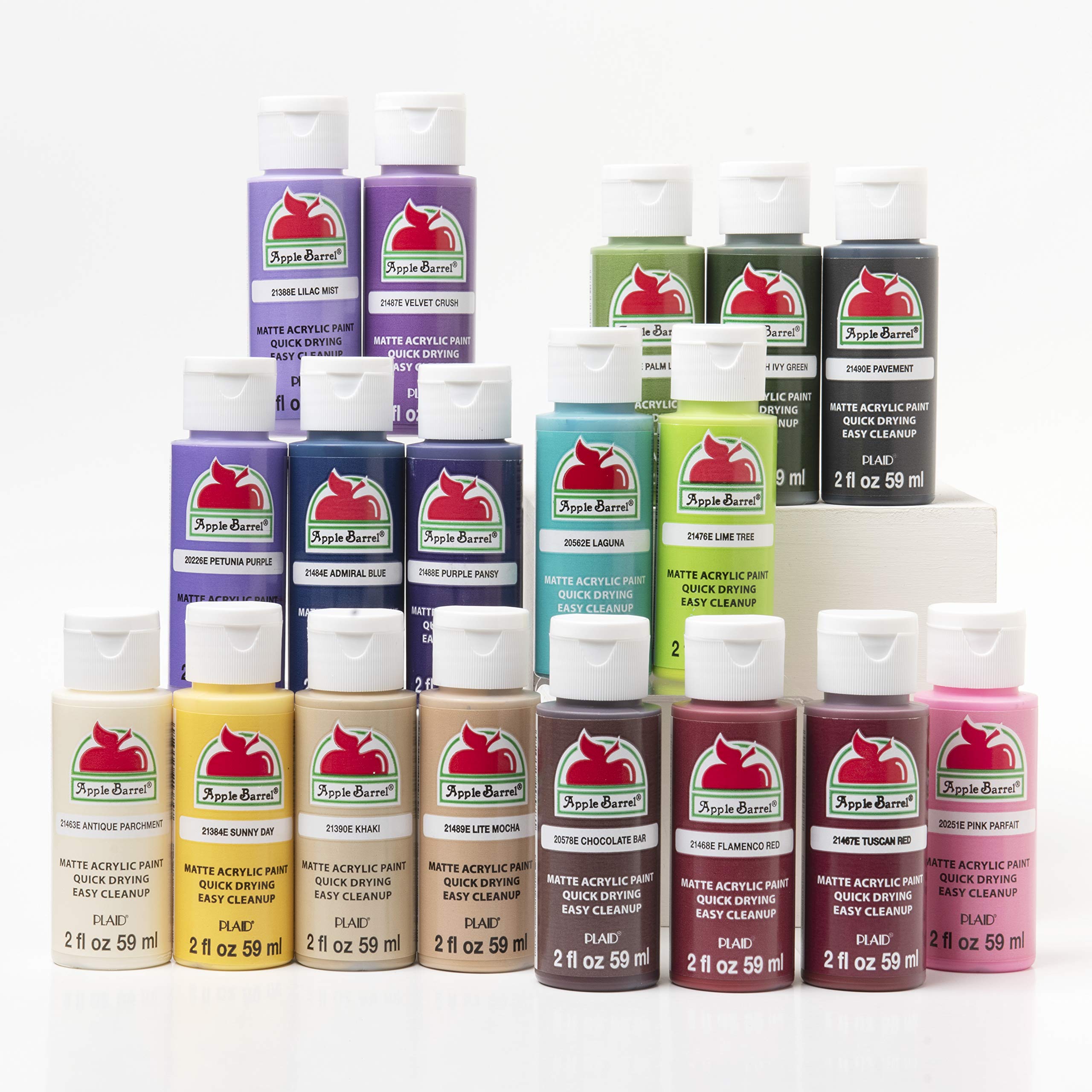 Apple Barrel Acrylic Paint Set, 18 Piece (2 Ounce), PROMOABII Best