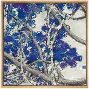 SIGNWIN Framed Canvas Wall Art Blue Jacaranda in...