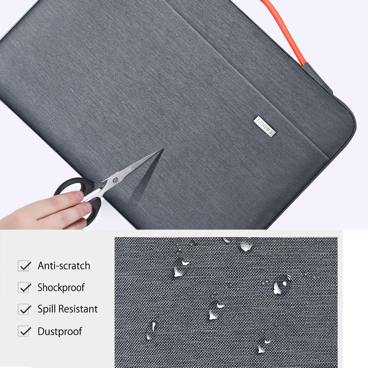 Landici Laptop Case Sleeve 14 15 15.6 Inch with Handle,360°Protective Computer Cover Bag Compatible with 16" MacBook Pro 2020,Surface Book 3/2,Hp Chromebook 14,Acer Samsung Chromebook 15.6,Grey: Electronics