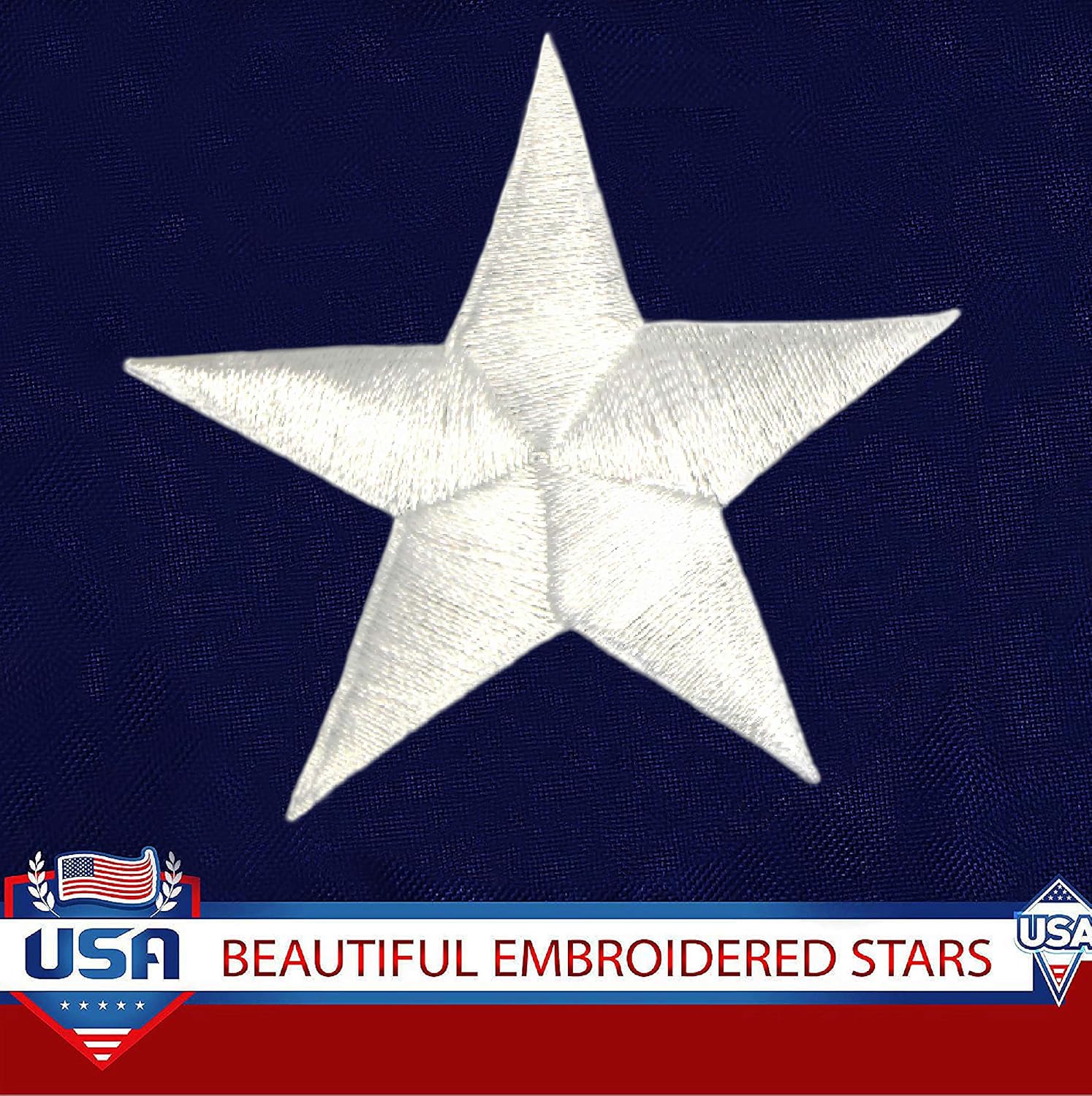 G128 - American USA US Flag 3x5 ft Embroidered Stars Sewn Stripes Brass Grommets : Garden & Outdoor