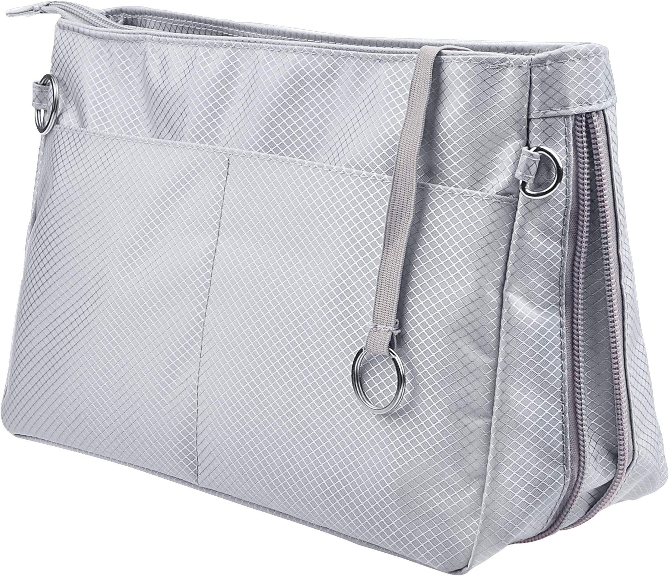 Yoillione Bag Organiser Insert Handbag Pouch Insert for Women, Cosmetic Handbag Organiser Large Purse Insert Organiser Tote Organiser Medium, Waterproof Nylon Organiser Bag with Zipper Closure