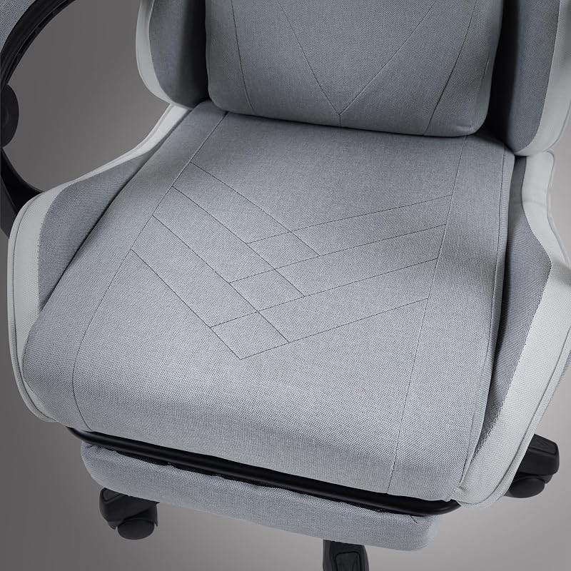 MGC-X, cadeira ergonómica para jogos, tecido respirável, encosto reclinável e altura ajustável, apoios de braço dinâmicos, almofada cervical e lombar, cadeira de escritório com apoio para os pés extensível, branca