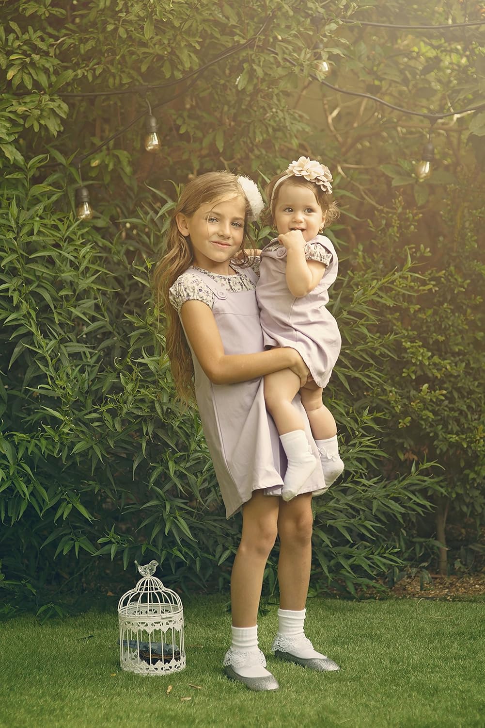 girls purple pinafore