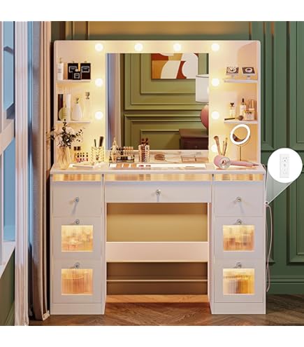 化粧台 化粧室 DRESSING TABLE WITH LIGHTS Amazon.com: 35.4