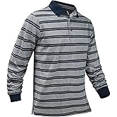 TAPULCO Mens Classic Fit Striped Polo Shirts Long&Short Sleeve Casual Collared Sports Daily T-Shirts for Everyday Wear