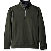 Nautica mens Solid 1/4 Zip Fleece Sweatshirt