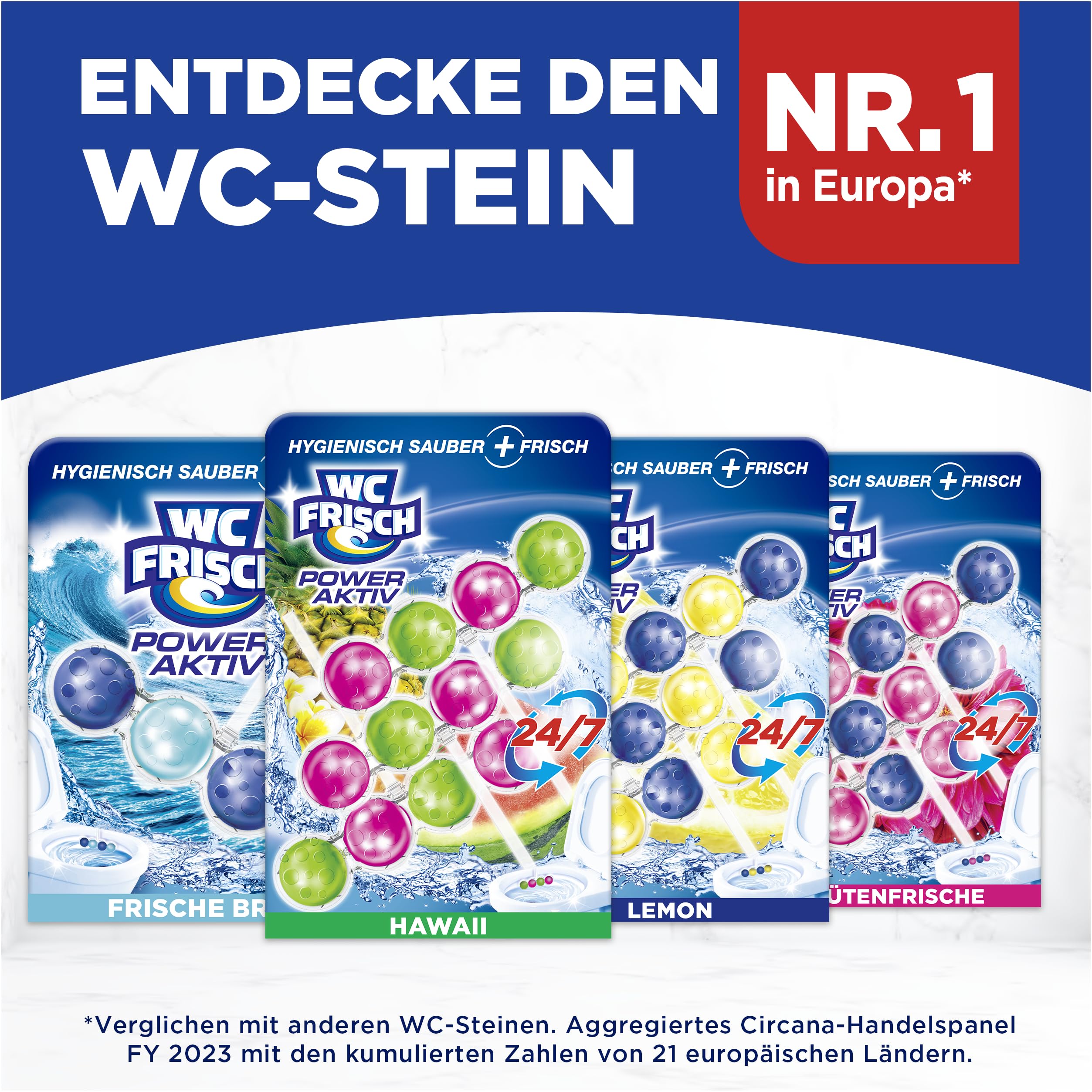 WC FRISCH Kraft Aktiv Duftspüler Hawaii (150 g), WC Reiniger für Reinigung bei jeder Spülung, Duftsteine für langanhaltend frischen Duft, + 50 Prozent Anti-Kalk Effekt* 10