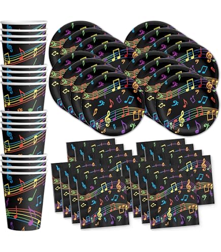 Amazon.com: Juvale Music Themed Dinnerware Set - 9-Inch Colorful